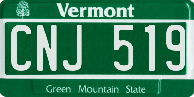 VT license plate CNJ519