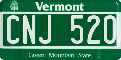 VT license plate CNJ520