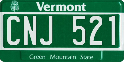VT license plate CNJ521