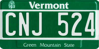VT license plate CNJ524