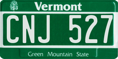 VT license plate CNJ527