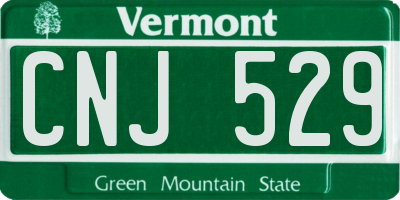 VT license plate CNJ529