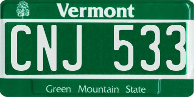 VT license plate CNJ533