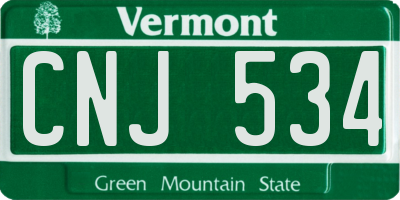 VT license plate CNJ534
