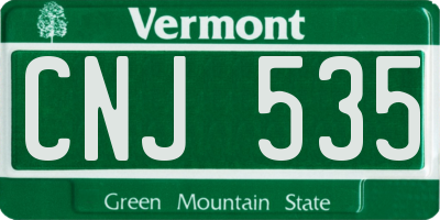 VT license plate CNJ535