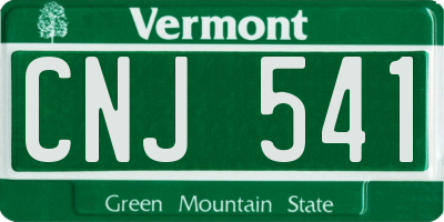 VT license plate CNJ541