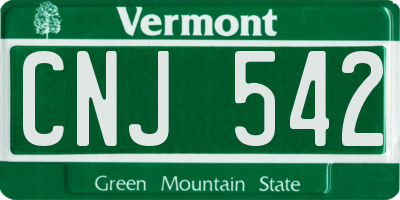 VT license plate CNJ542