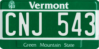 VT license plate CNJ543