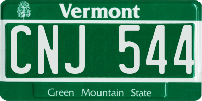 VT license plate CNJ544