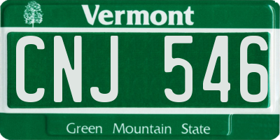 VT license plate CNJ546