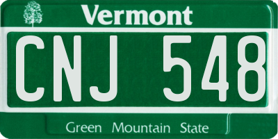 VT license plate CNJ548