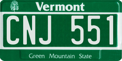 VT license plate CNJ551
