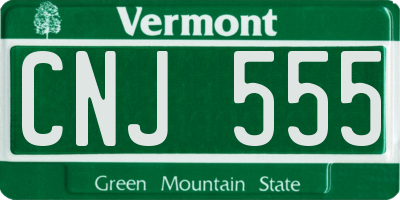 VT license plate CNJ555