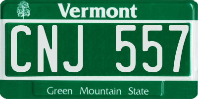 VT license plate CNJ557