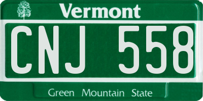 VT license plate CNJ558
