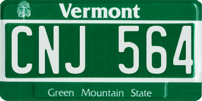 VT license plate CNJ564