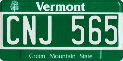 VT license plate CNJ565