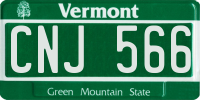 VT license plate CNJ566