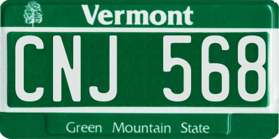 VT license plate CNJ568
