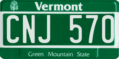 VT license plate CNJ570