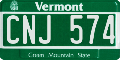VT license plate CNJ574