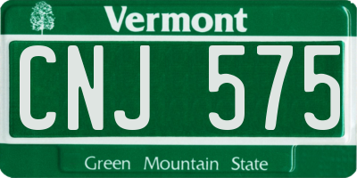 VT license plate CNJ575