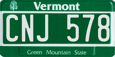 VT license plate CNJ578