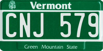VT license plate CNJ579