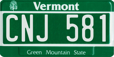 VT license plate CNJ581