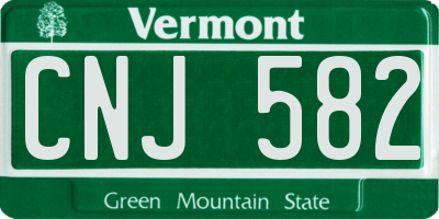 VT license plate CNJ582
