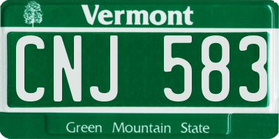 VT license plate CNJ583
