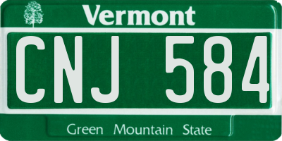 VT license plate CNJ584