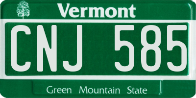 VT license plate CNJ585