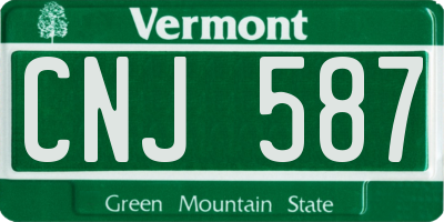 VT license plate CNJ587