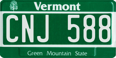 VT license plate CNJ588
