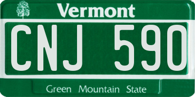 VT license plate CNJ590