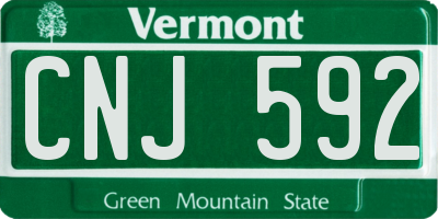 VT license plate CNJ592