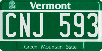 VT license plate CNJ593