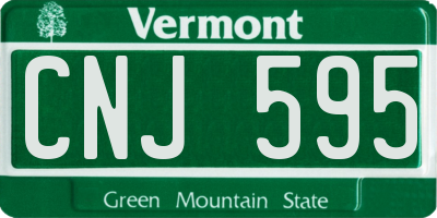 VT license plate CNJ595