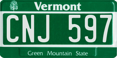 VT license plate CNJ597