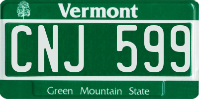 VT license plate CNJ599