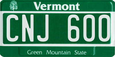 VT license plate CNJ600