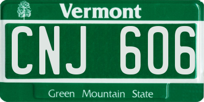 VT license plate CNJ606