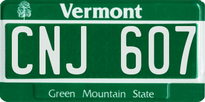 VT license plate CNJ607