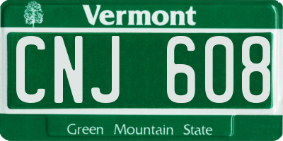 VT license plate CNJ608