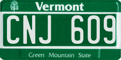 VT license plate CNJ609