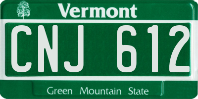 VT license plate CNJ612