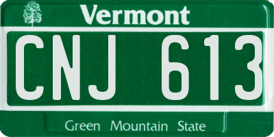 VT license plate CNJ613