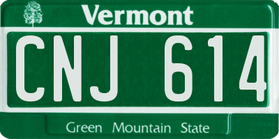 VT license plate CNJ614