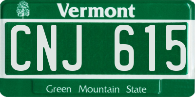VT license plate CNJ615